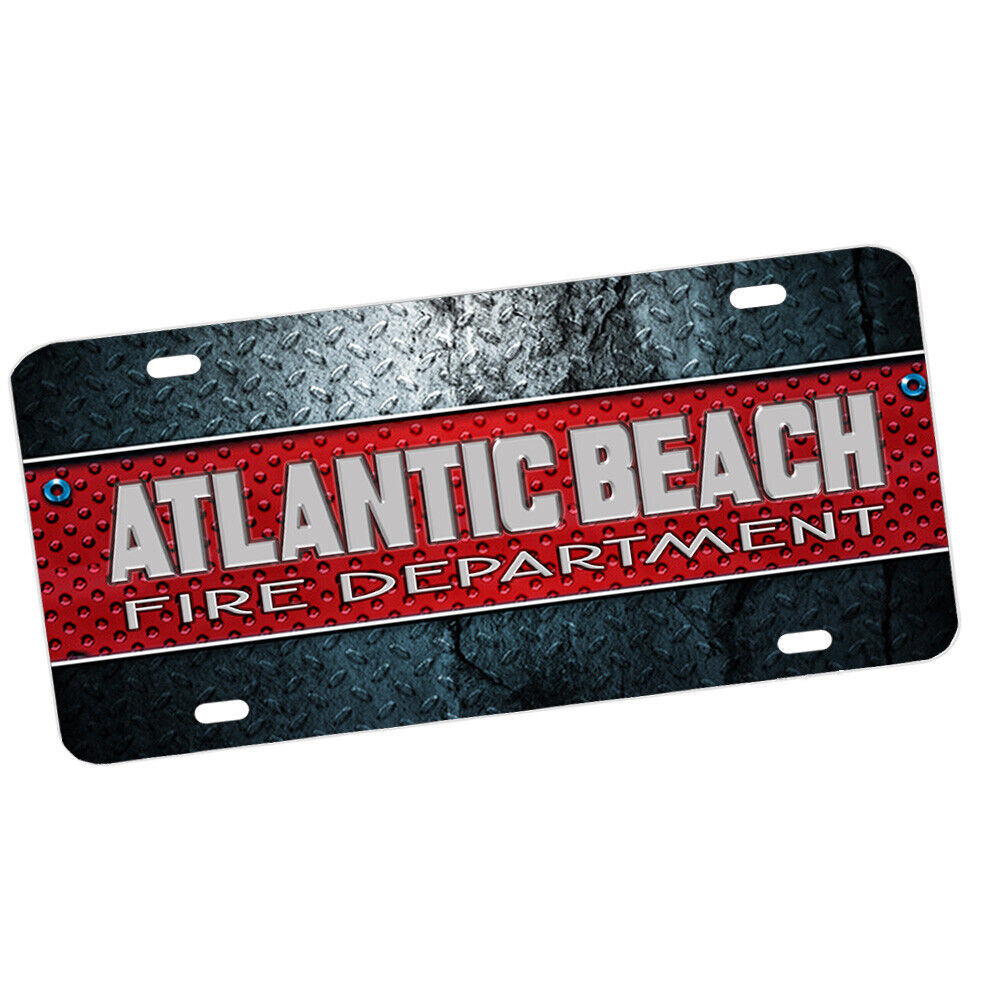 Atlantic Beach Nc Fire Department Thin Red Line Metal License Plate