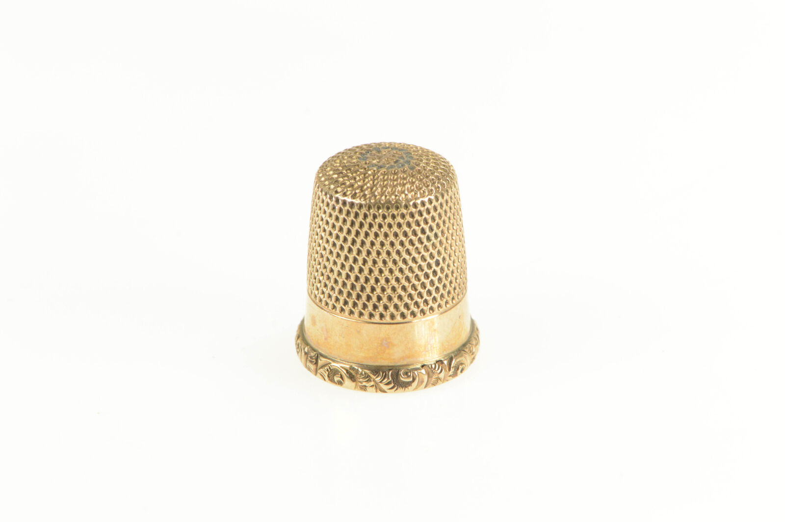 10k Victorian Ornate Scroll Size 9 Thimble Sewing Tool Yellow Gold *46