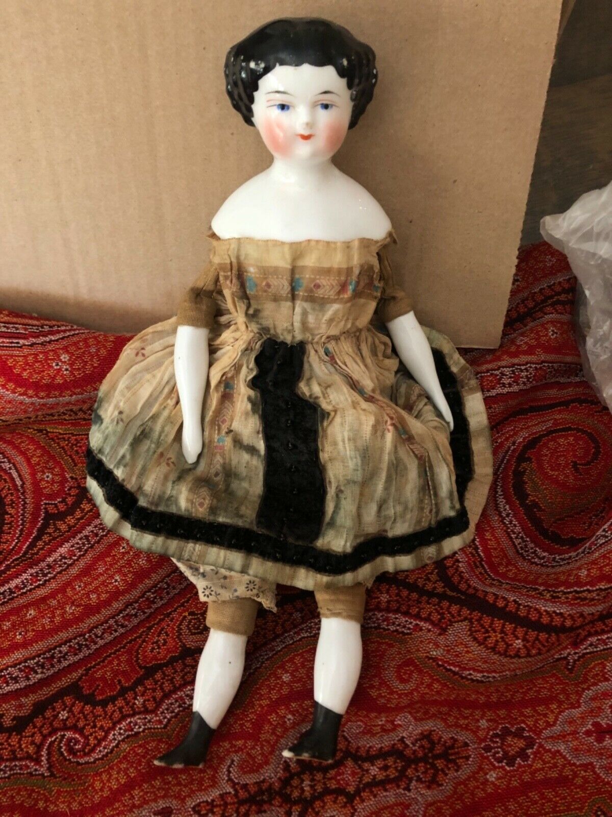 Antique All Original Flat Top China Doll 1800’s
