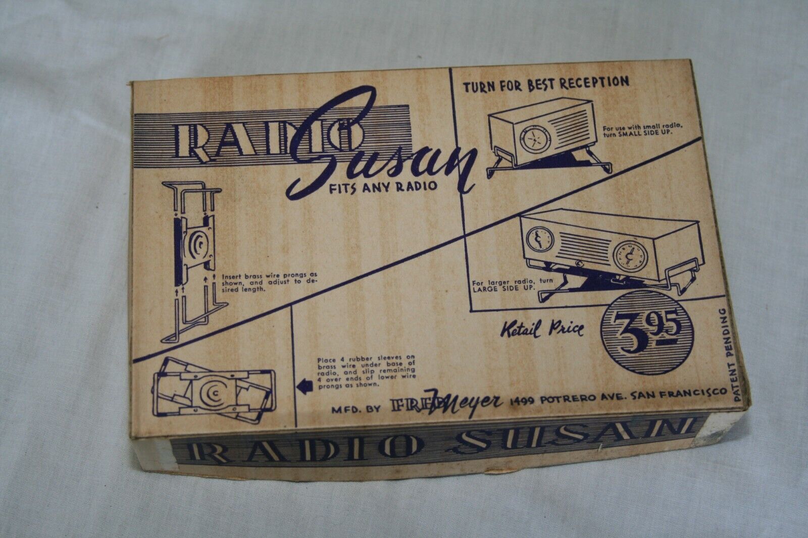 1950s Table Radio Accessory Radio Susan Turntable Find Your Strongest Signal Nos
