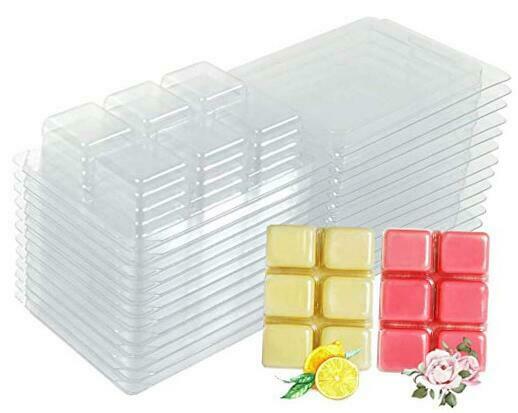 Wax Melt Molds - 100 Packs Clear Empty Plastic Wax Melt Clamshells For
