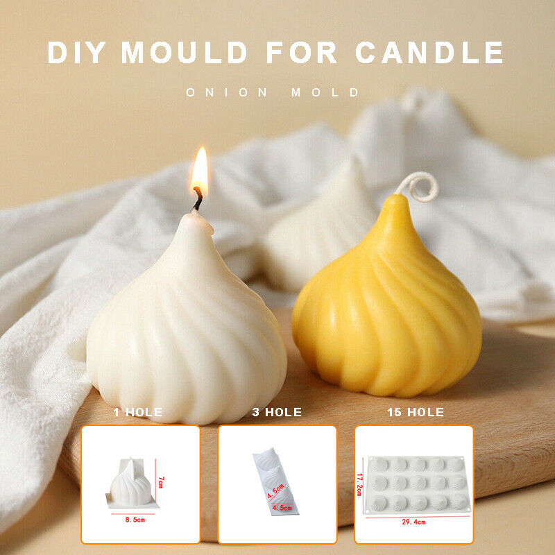 3d Onion Scented Candle Mold Silicone Diy Craft Wax Soap Plaster Mould Gift  &&