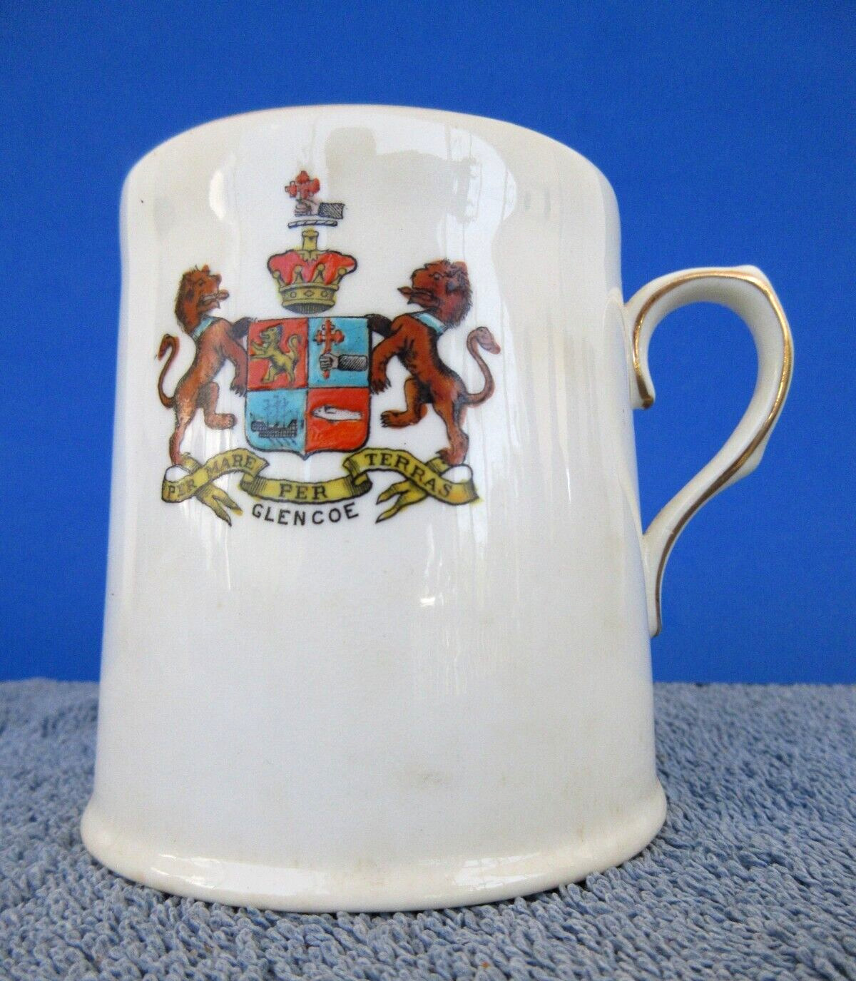 Vintage Scottish Clan Macdonald Glencoe Coat Of Arms On Porcelain Cup Mug