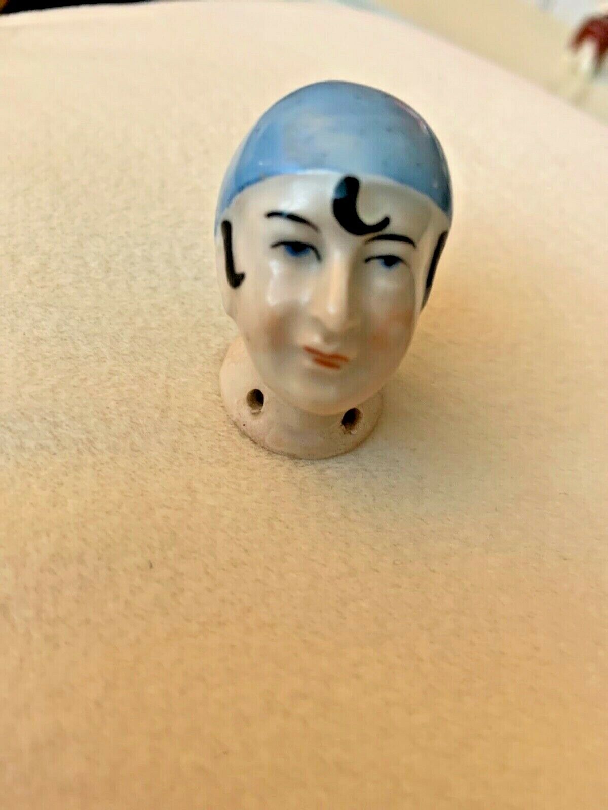 Antique Art Deco German Pincushion Half Doll Flapper Head