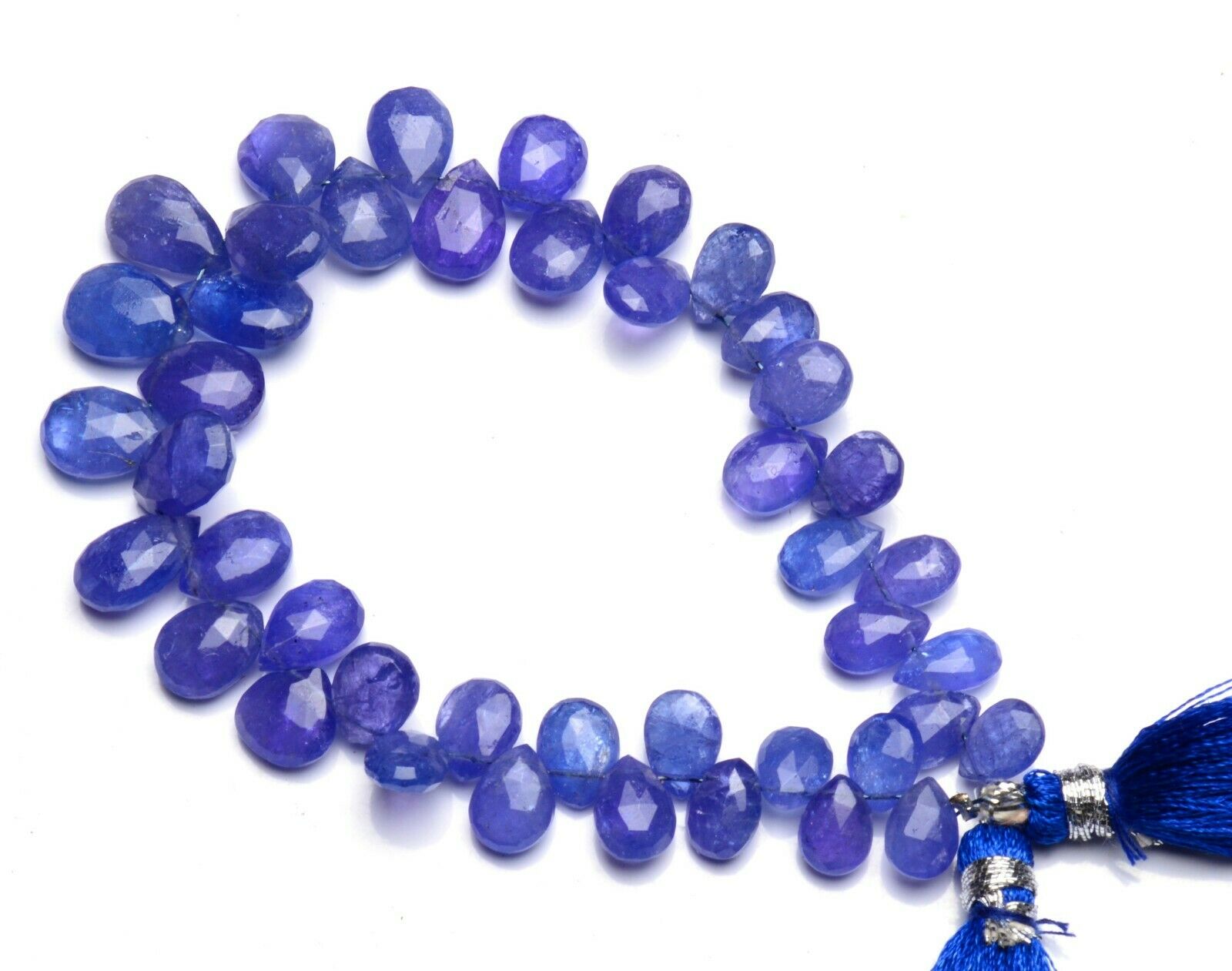 Natural Tanzanite Gem Faceted 7x5 To 11x7mm Size Pear Shape Beads Strand 7 Inch