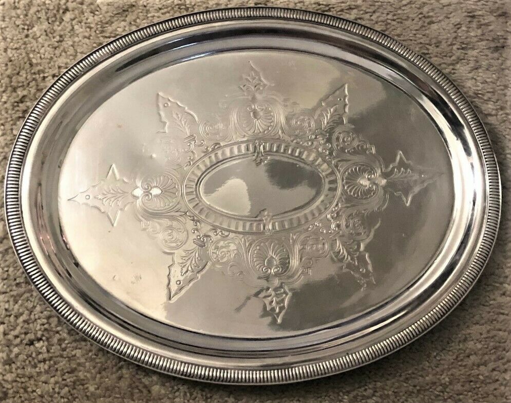 Silver Plated Platter -- 14"x11" Very Nice -- No Hallmarks -- Great Value!