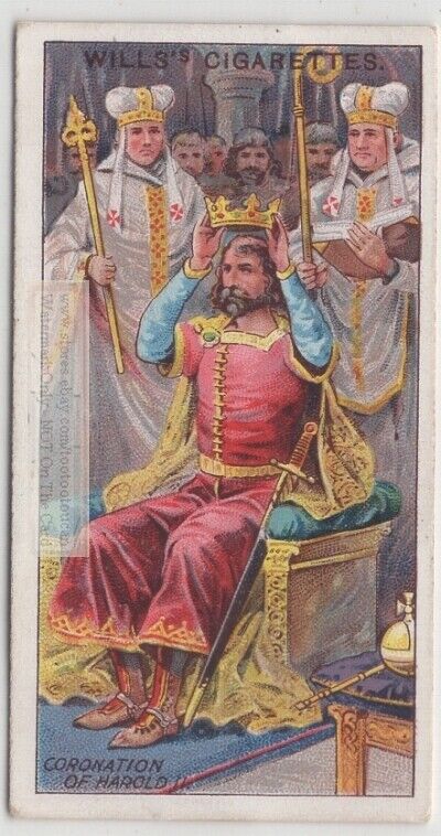 1066 A.d. Coronation Of Harold Ii Last Anglo-saxon England King 100 Y/o Ad Card