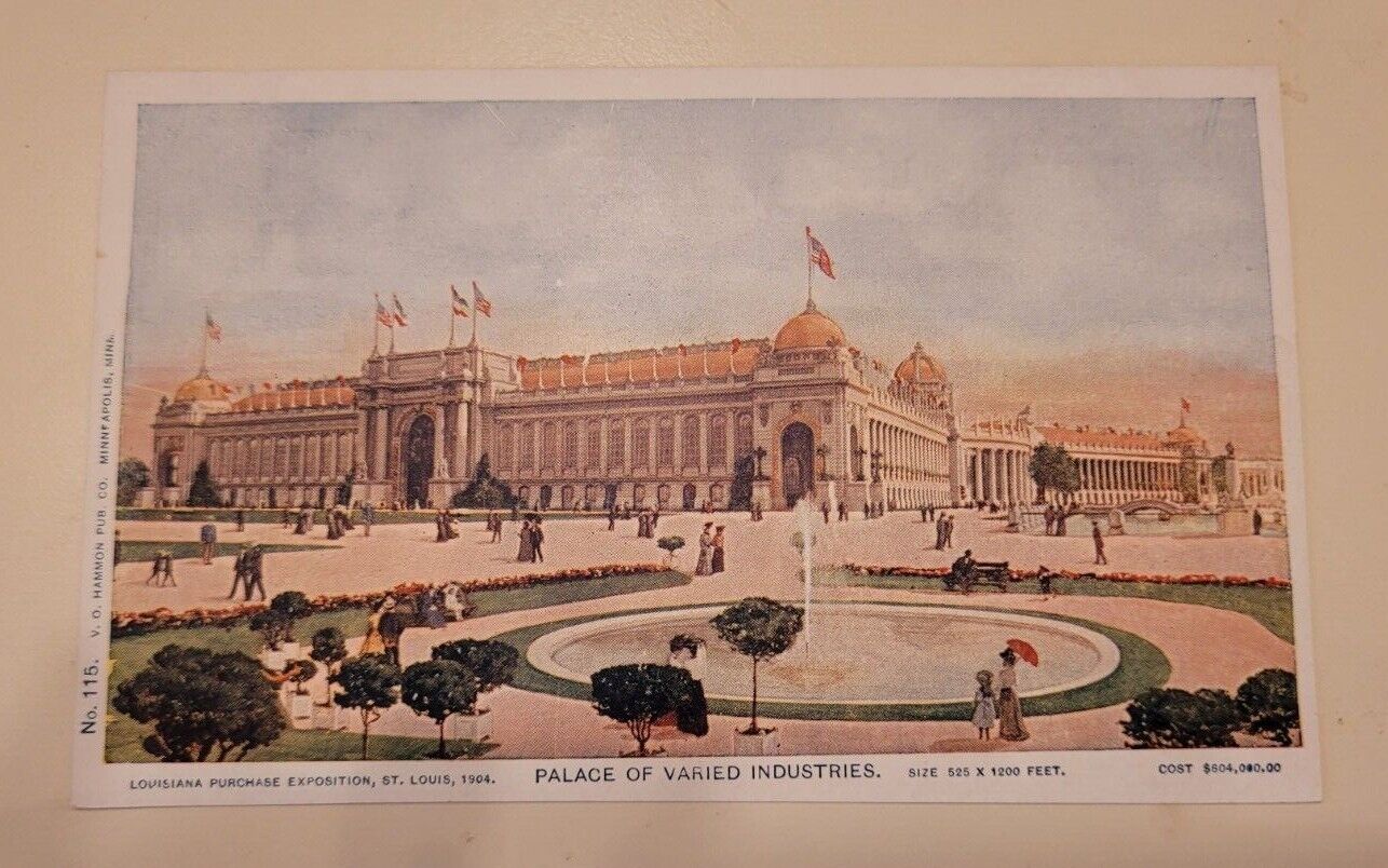 1904 World's Fair Post Card, Palace Of Varied Industries, Hammon Publish. Co.