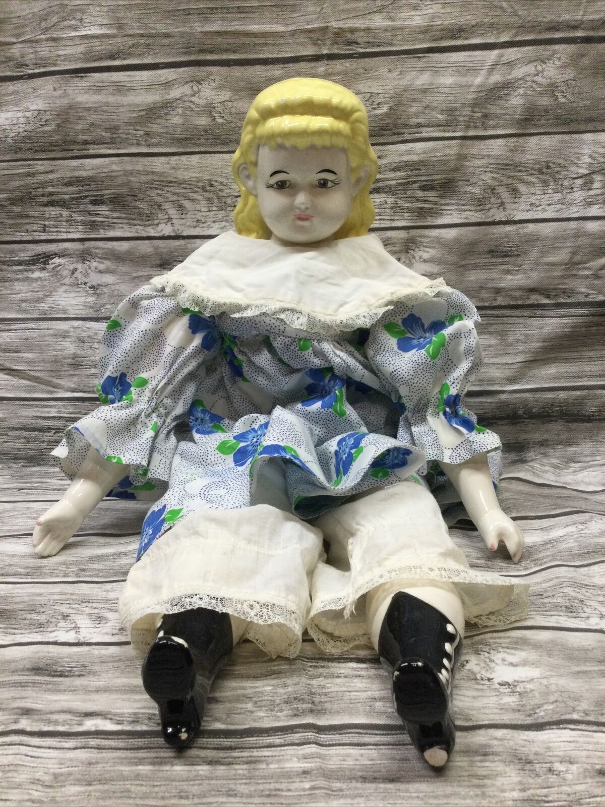 German Blonde Porcelain Doll