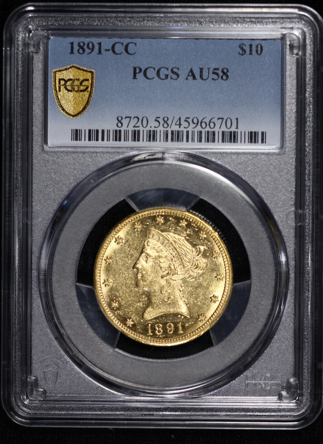 1891 - Cc $10 Gold Liberty Pcgs Au 58 Eagle