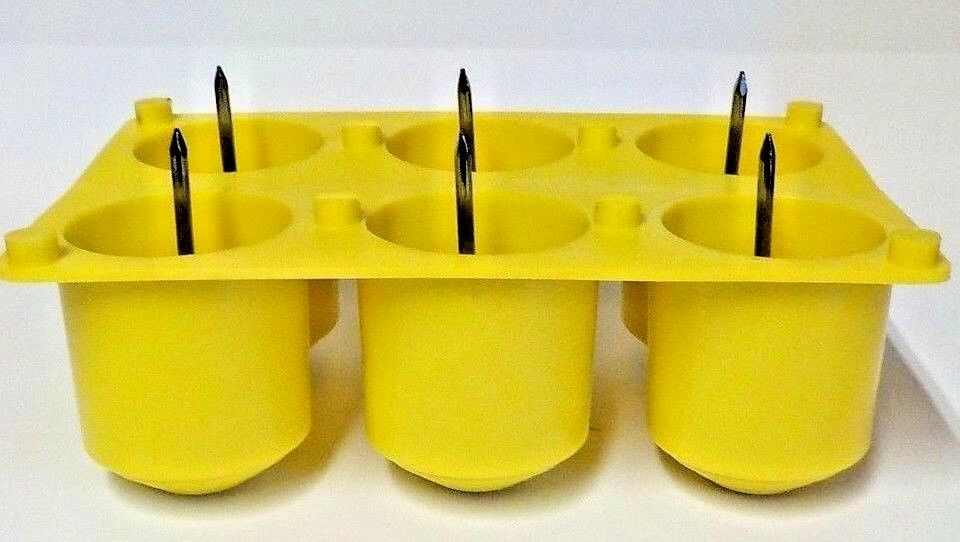 New  6 Cavity Votive  Plastic Candle Mold With Wick Pins Made In The Usa