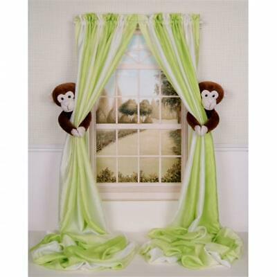 Curtain Critters Alchmy150909set Plush Safari Chocolate Monkey Curtain Tiebac...