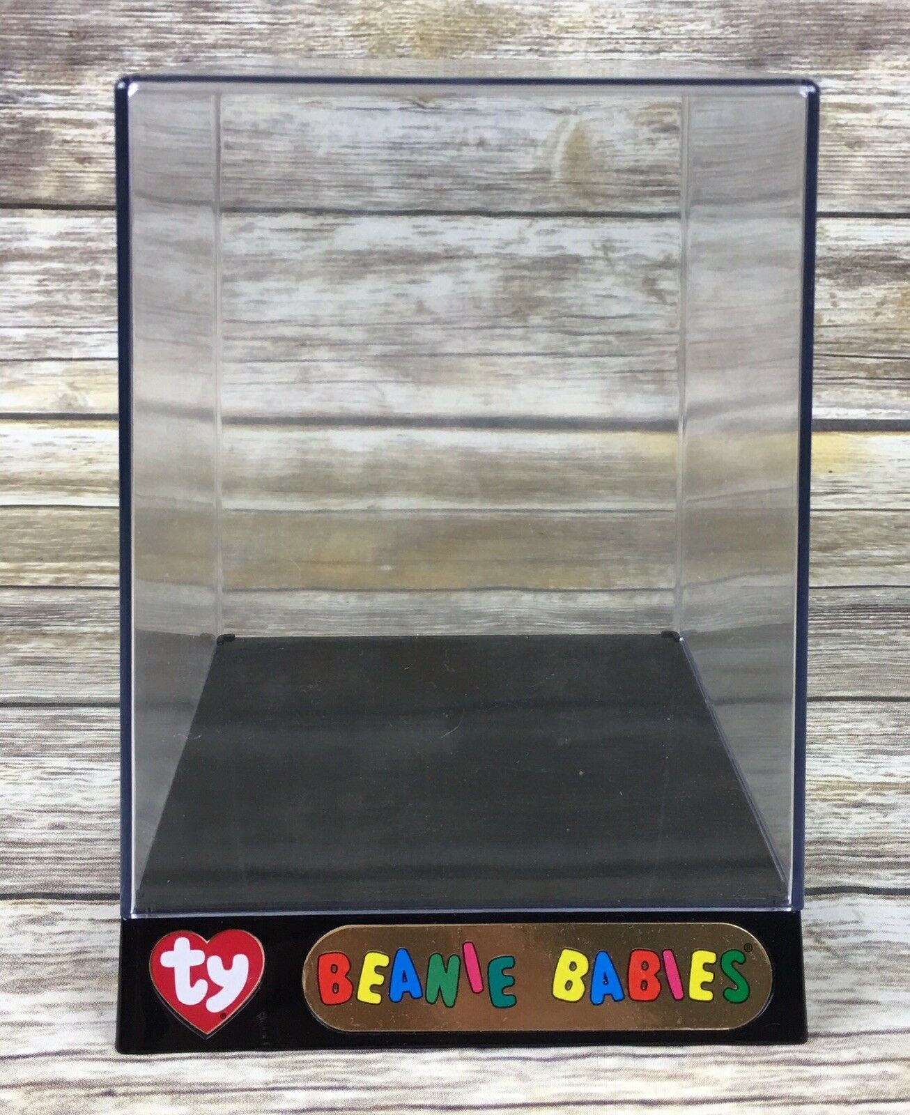 Ty Beanie Babies Collector Case Clear Acrylic Top Black Base Beanie Display Euc