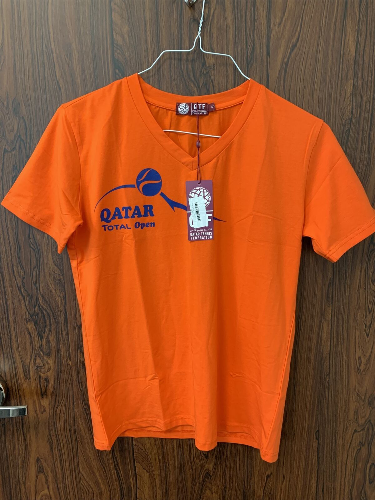Qatar Tennis Federation T-shirt Size S Total Open Short Sleeves