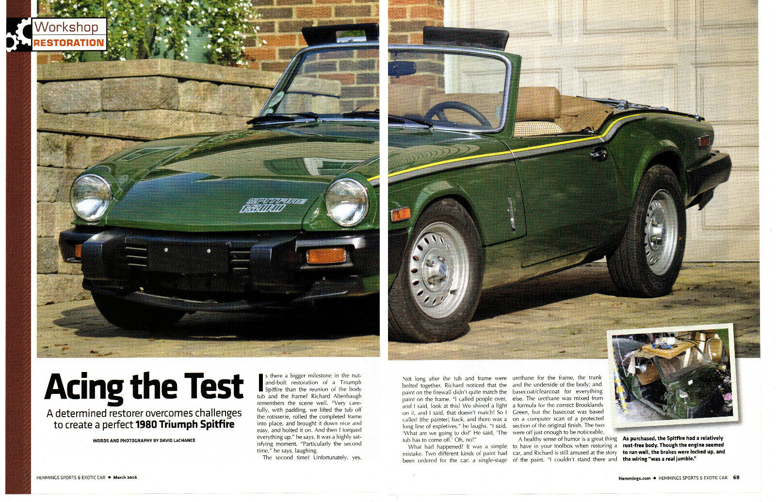 1980 Triumph Spitfire ~ Nice 6-page Restoration Article / Ad