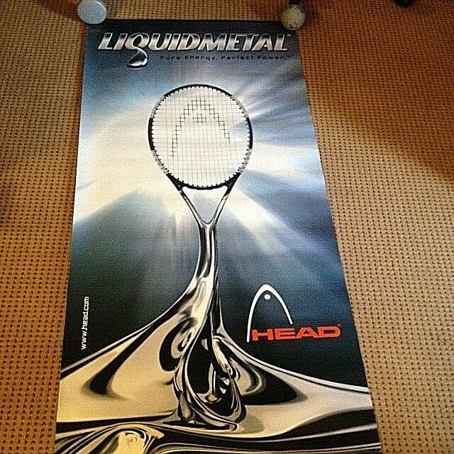 Rare Head Tennis Liquidmetal Display Banner/poster From 2003 Used 28.5" X 70"