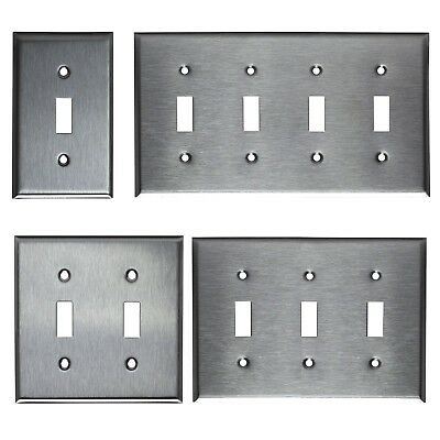 Toggle Switch Stainless Steel Wall Cover Plate 1 2 3 4 Gang