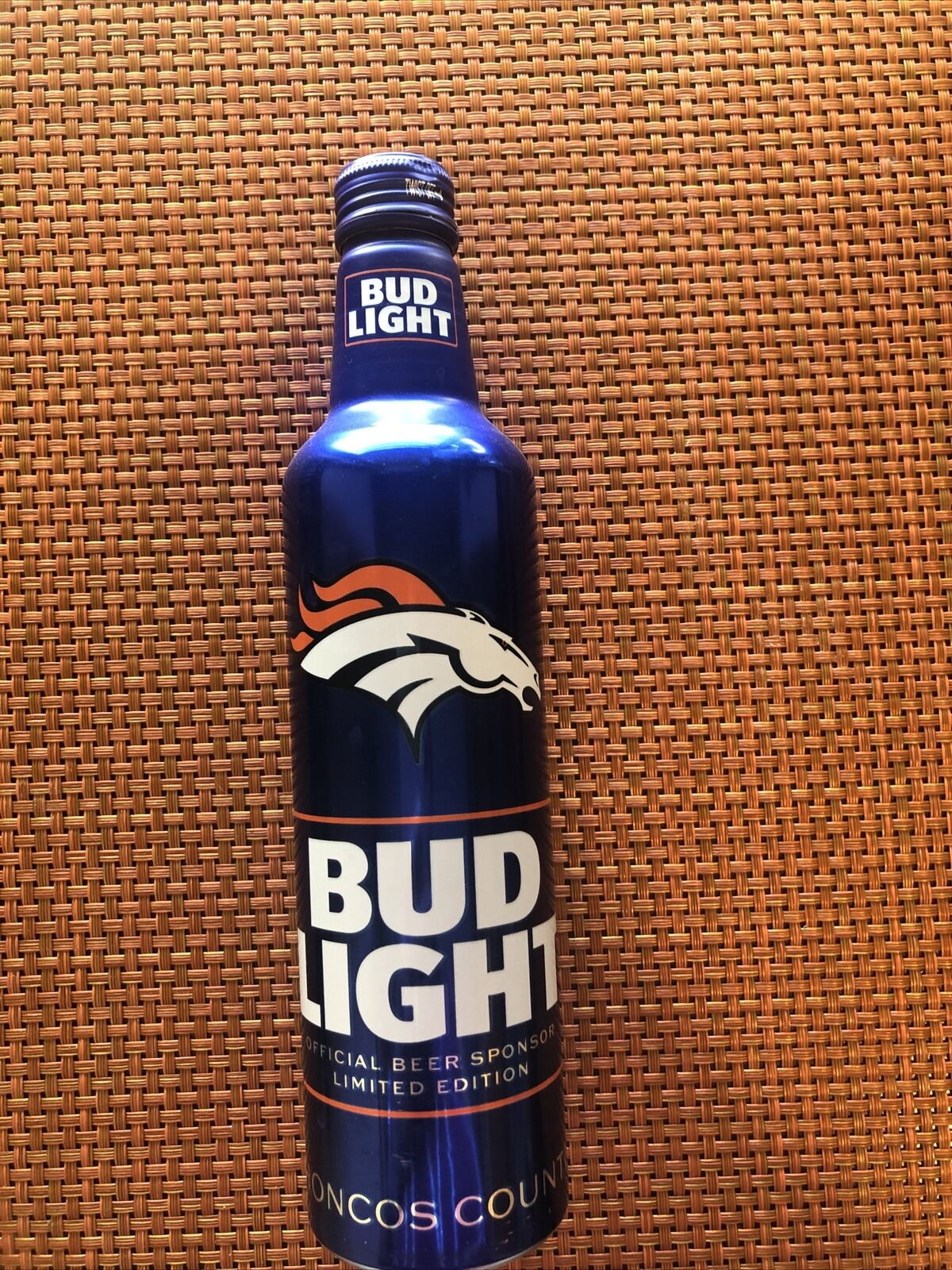 2019 Denver Broncos  Bud Light Kickoff Aluminum Bottle Limited Ed. Empty