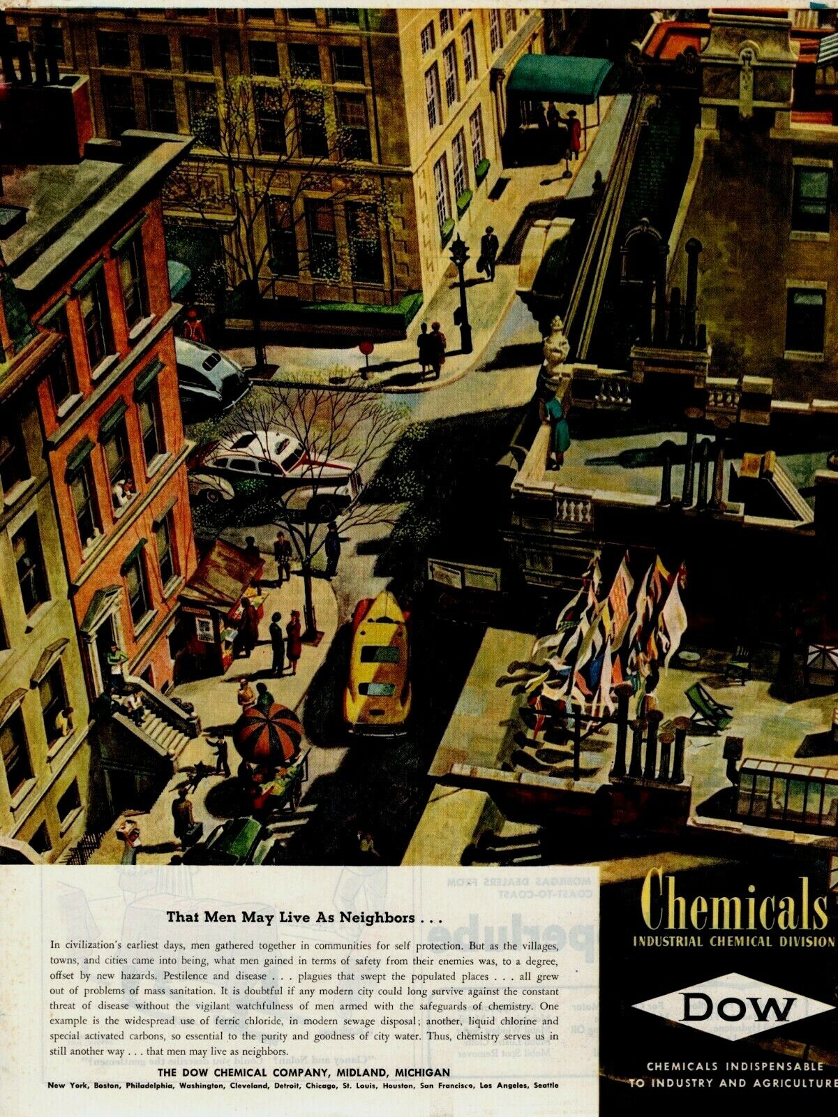 1946 Original Vintage Dow Chemicals Magazine Ad