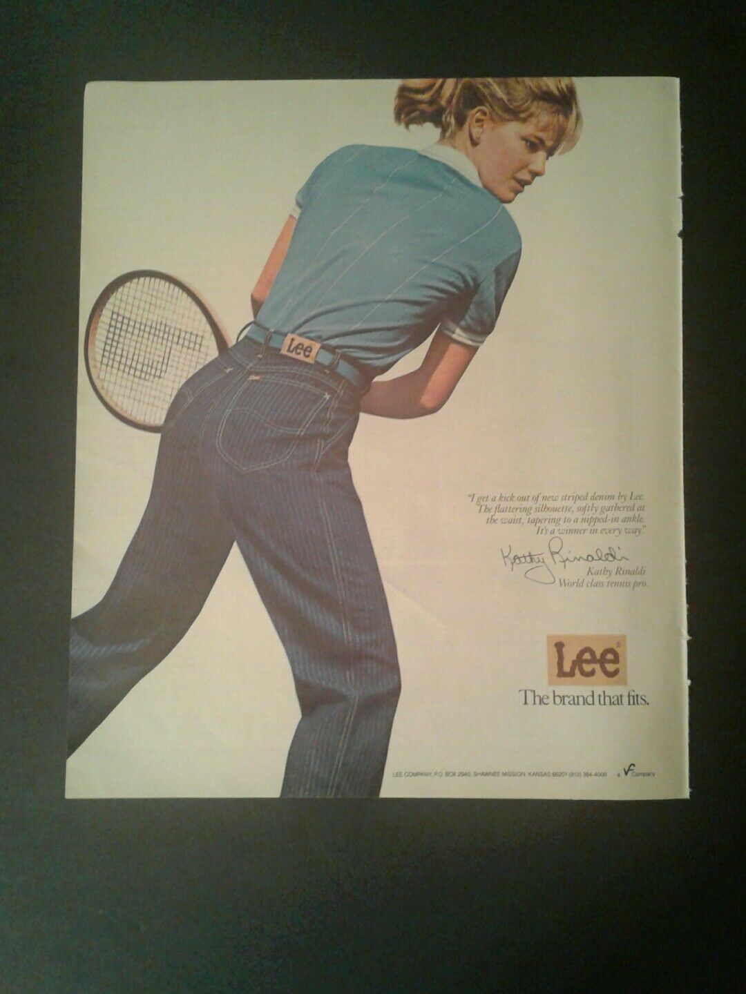1983 Kathy Rinaldi World Class Tennis Pro~player Lee Jeans Womens Fashion Ad