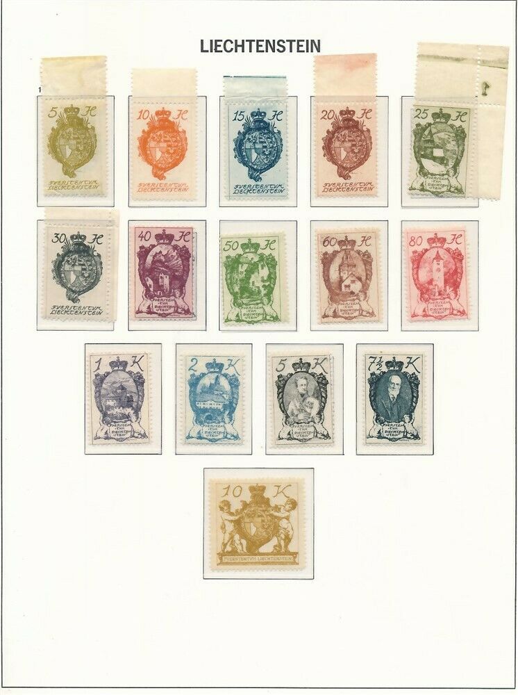 D194912 Liechtenstein 1920 Nice Selection Of Mnh Stamps