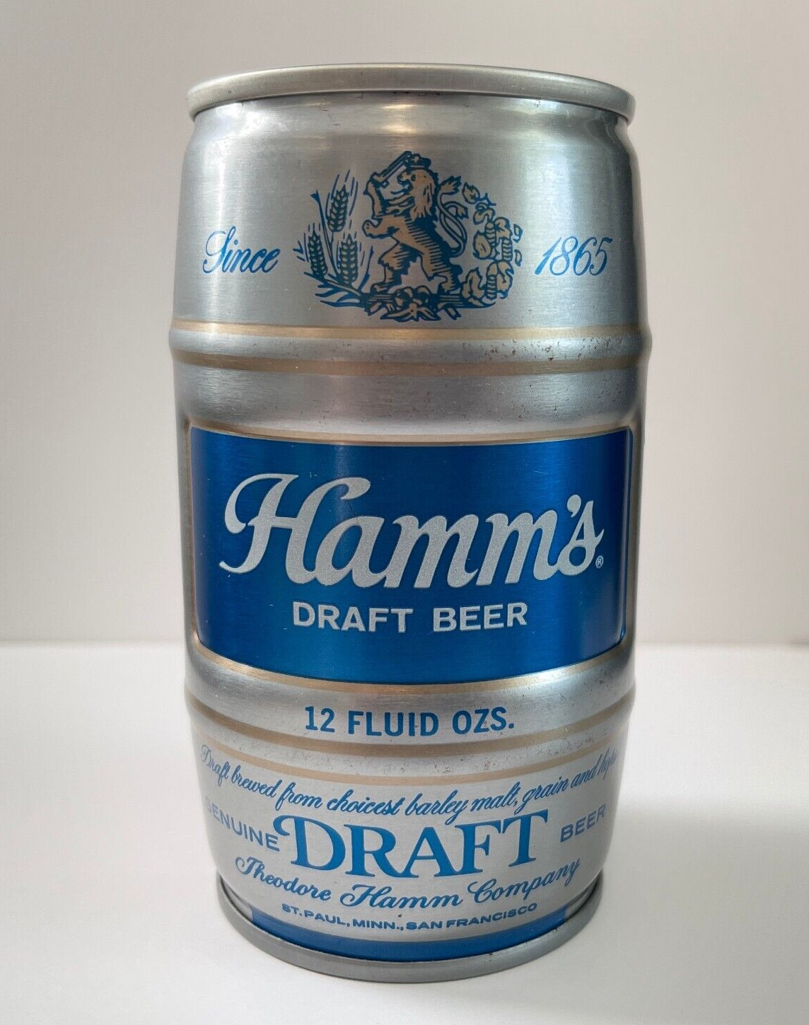 Hamms Draft Beer Keg Can Pull Tab Top Can Hamms Brewing Company Bank Top Empty