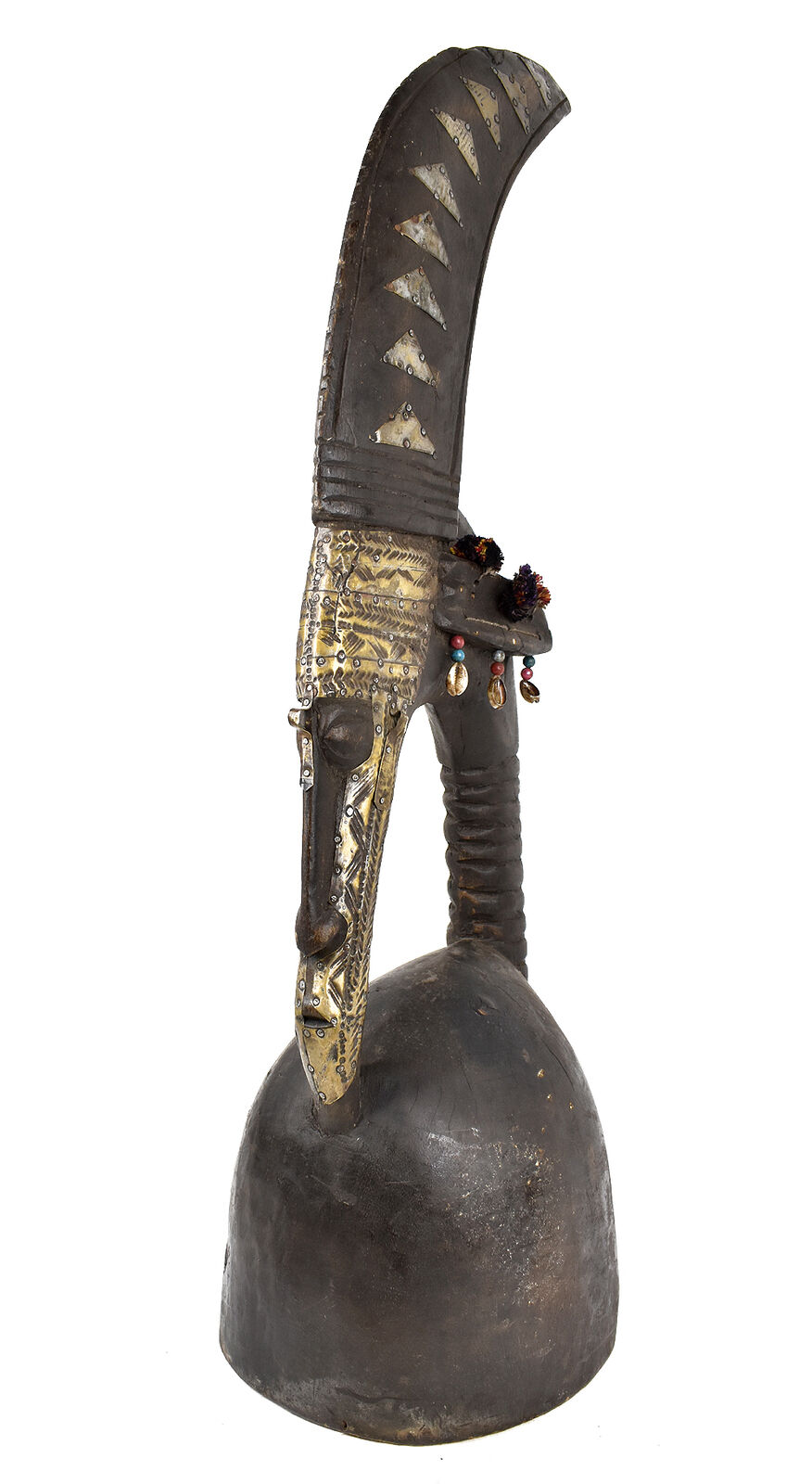 Marka Helmet Mask Brass Ornamentation Mali African Art