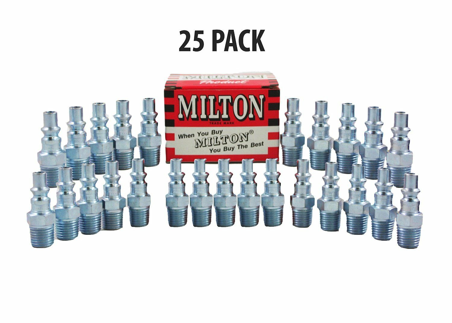 25 Pieces Milton 777 A Style Air Hose Fittings 1/4" Male Npt Coupler Plugs 777bk