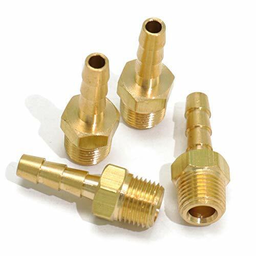 4pcs 3/16" Hose Barb To 1/8 Npt Male Brass Quick Coupler Air M Type Fitting Quic