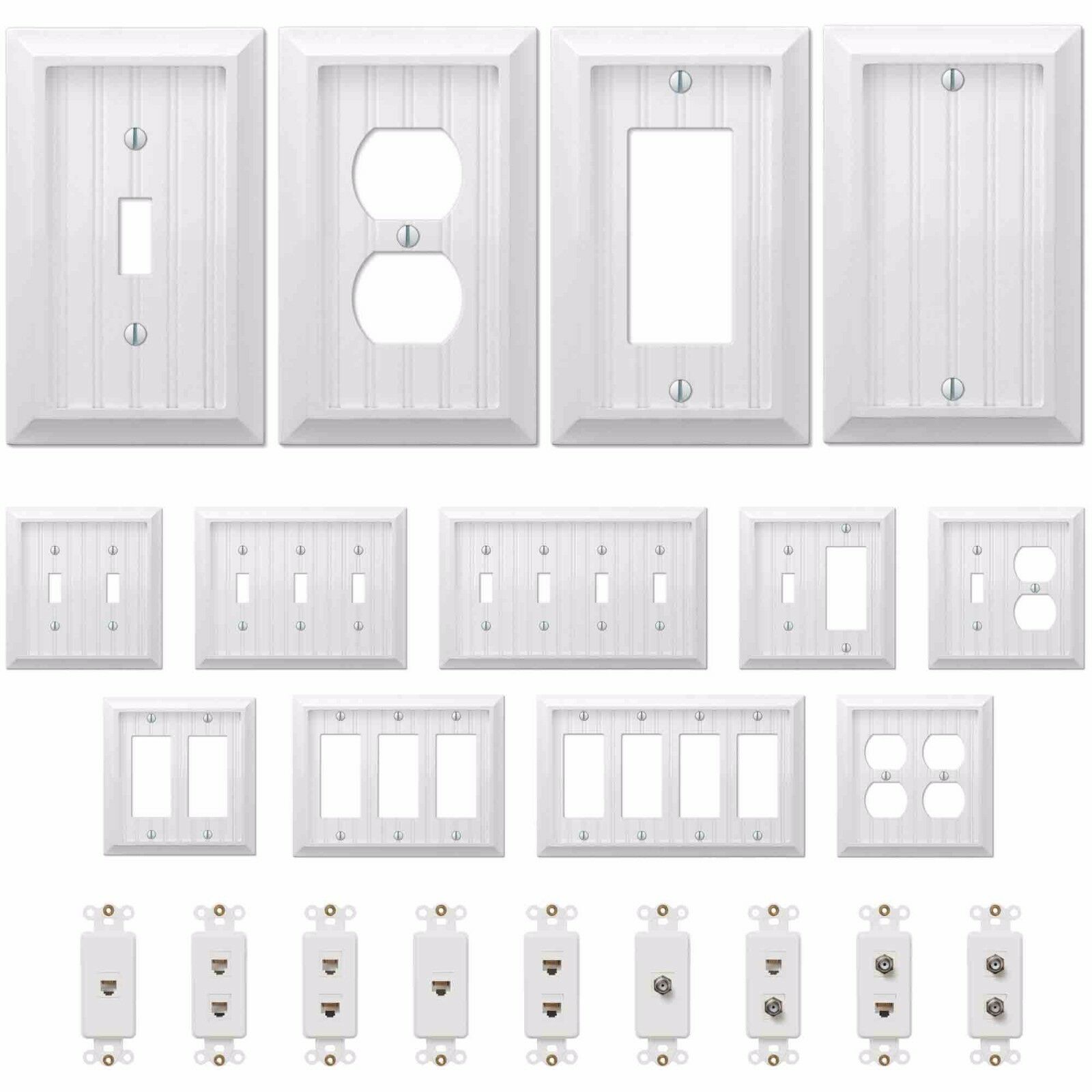 Country Cottage White Wood Wall Switch Plate Power Outlet Gfi Covers Wallplates