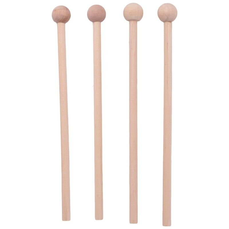 2 Pair Wood Mallets Percussion Sticks For Energy Chime, Xylophone, Wood Blockh