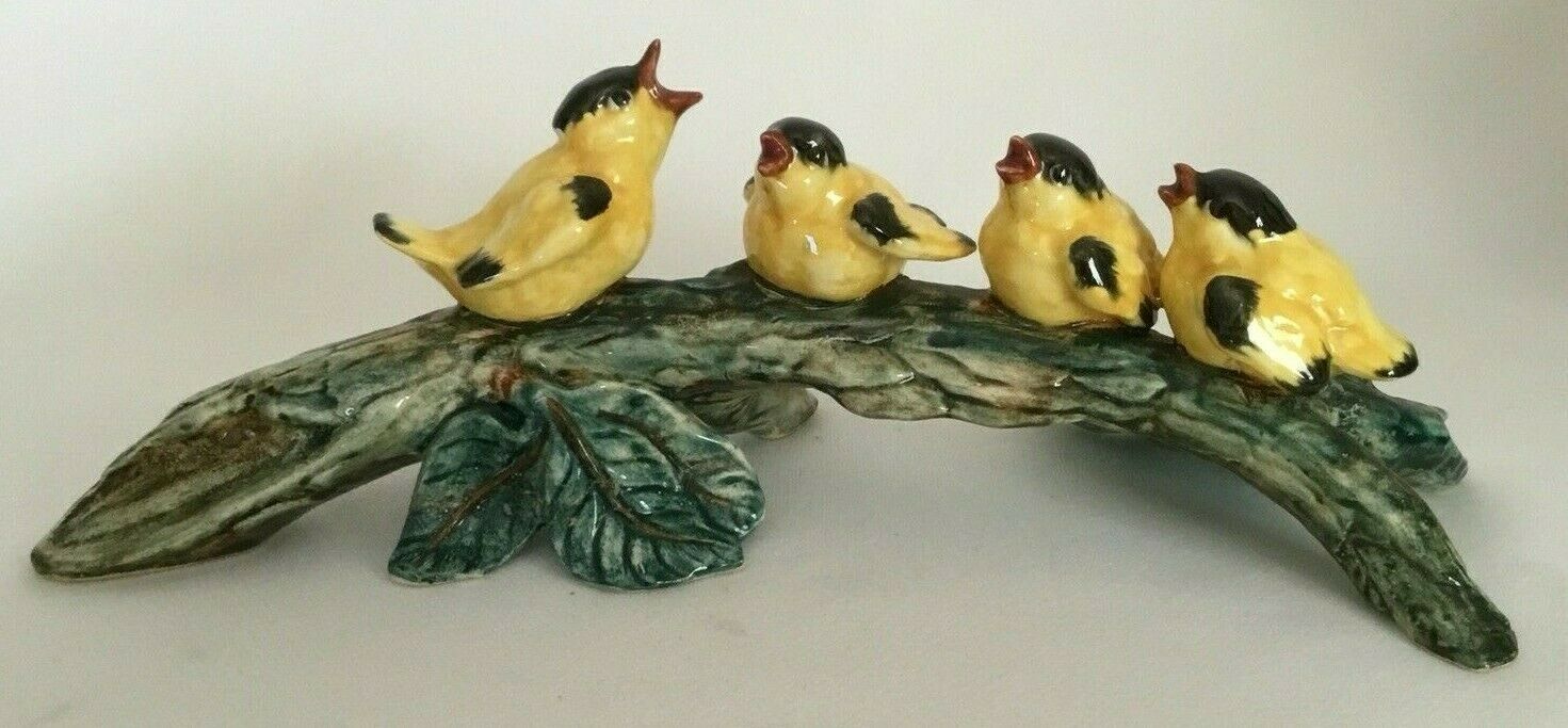 Large Vintage Stangl Pottery Goldfinches Group