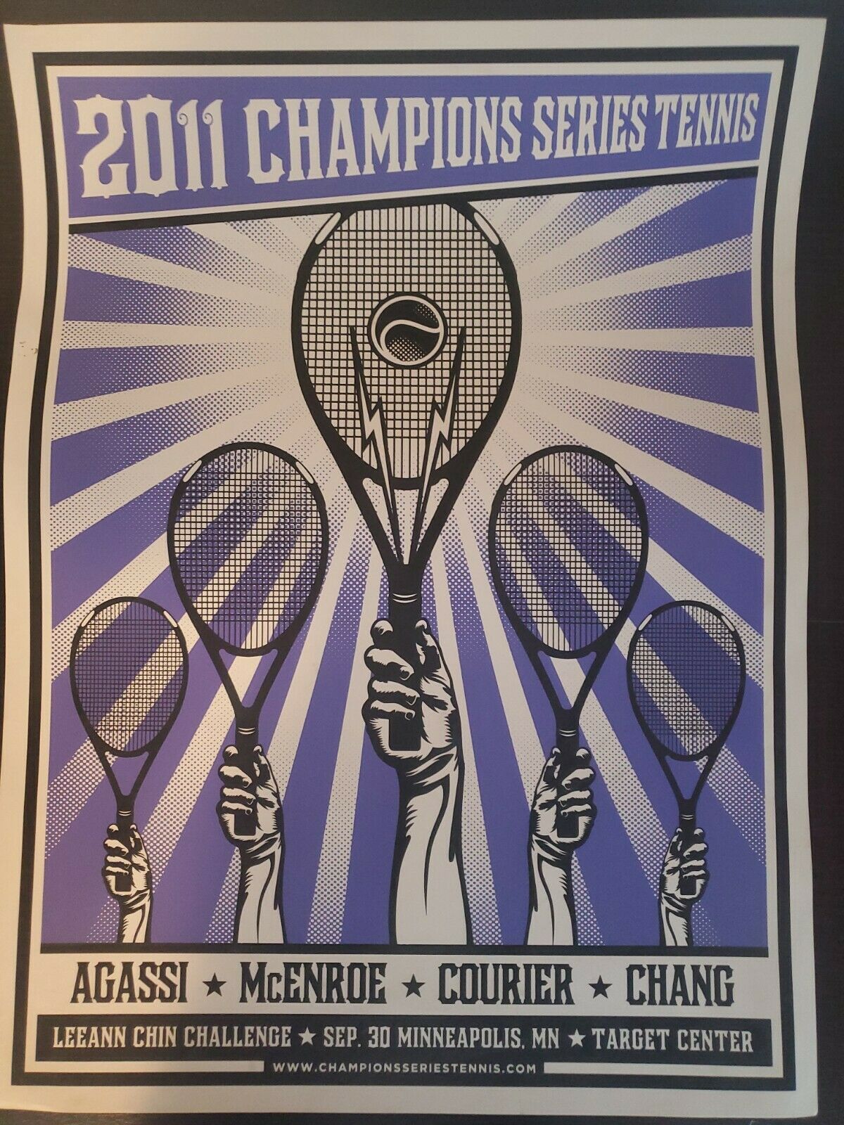 2011 Champions Series Tennis Posters Agassi Sampras Mcenroe Chang Set Of 6 City