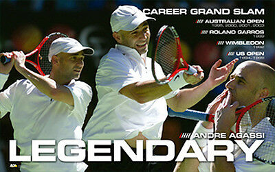 Andre Agassi Legendary Tennis Action Historic Career Commemorative Wall Poster
