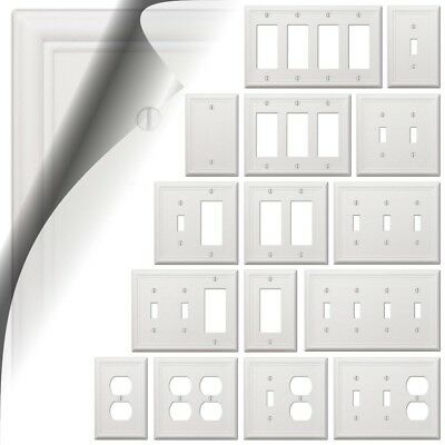 White Chelsea Wallplate Decorator Light Switch Plate Cover Toggle Rocker Outlet