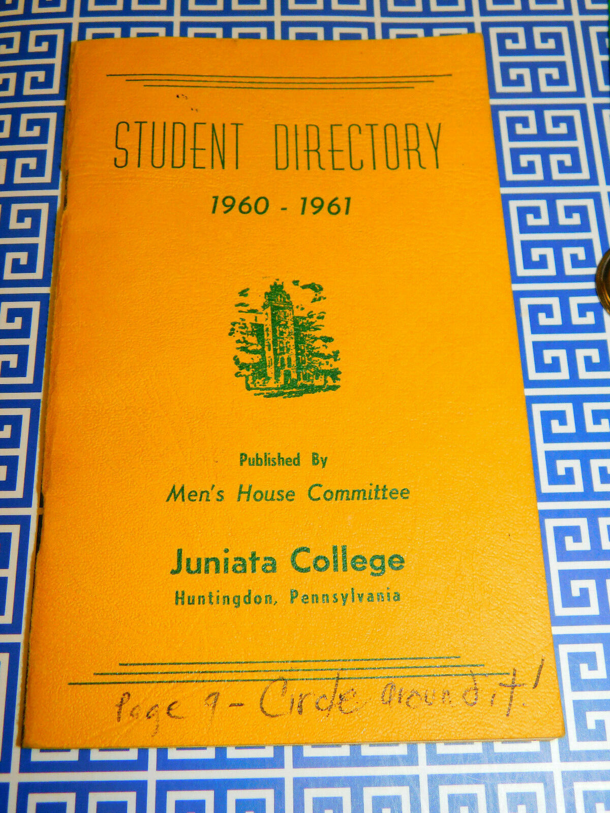 Vintage 1960-1961 Juniata College Huntingdon, Pa Student Directory Men's House
