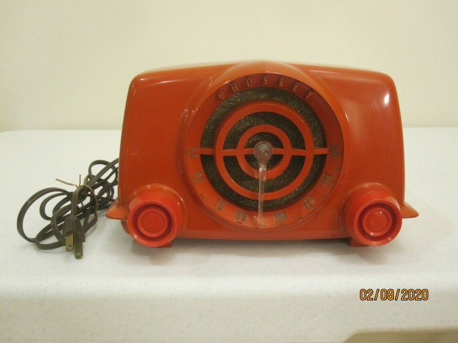 Rare Vintage Crosley Bullseye Red Bakelite Tube Radio Model 11-103u