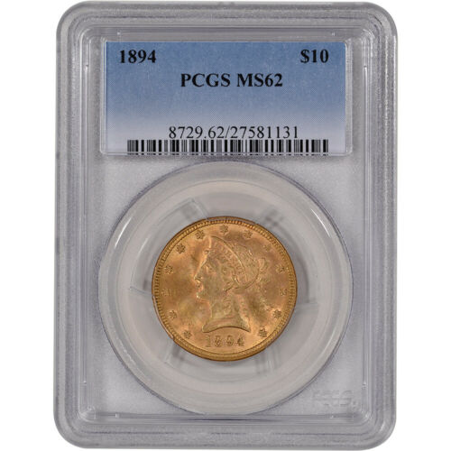 Us Gold $10 Liberty Head Eagle - Pcgs Ms62 - Random Date