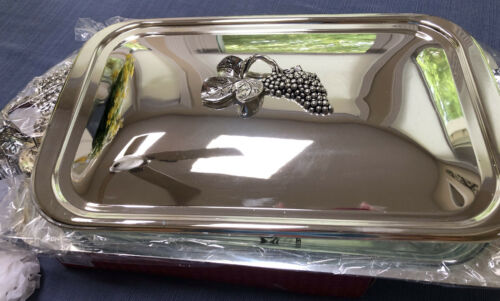 Gsa Beautiful Grape Design 9 X 13 Dish With Tray, Lid And Serving Spoon