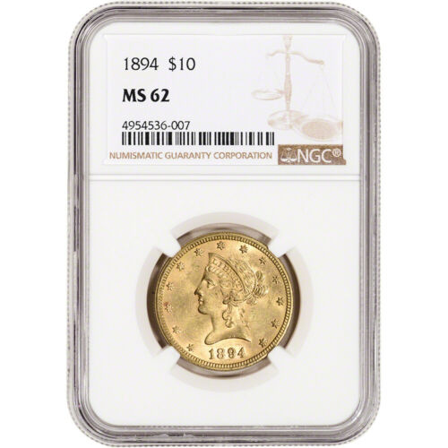 Us Gold $10 Liberty Head Eagle - Ngc Ms62 - Random Date