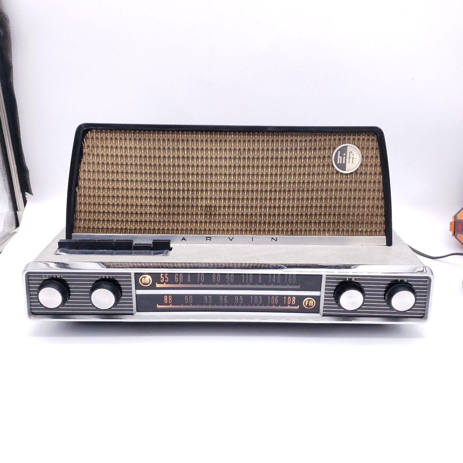 Vintage Am/fm Arvin Model 3586 Tube Radio Mcm Atomic Plays Great Looks Awesome!