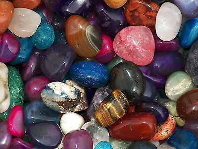 2000 Carat Lots Of Size #6 Tumbled Polished Gemstones + A Free Faceted Gemstone