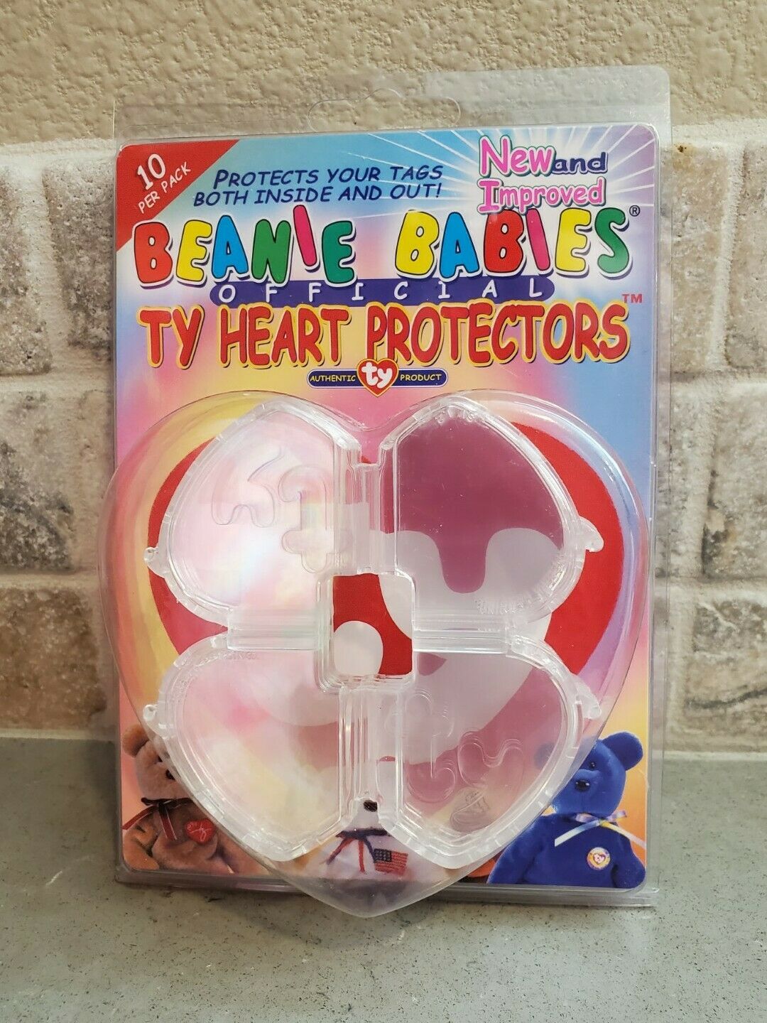 Ty Beanie Babies Heart Tag Protectors Pack Of 10 Brand New
