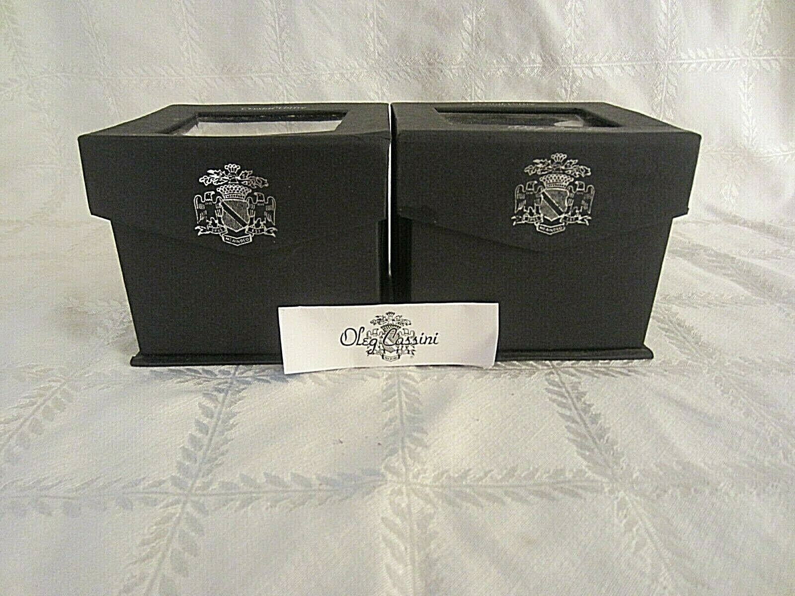 Pair Crystal Oleg Cassini Candle Holders-original Boxes