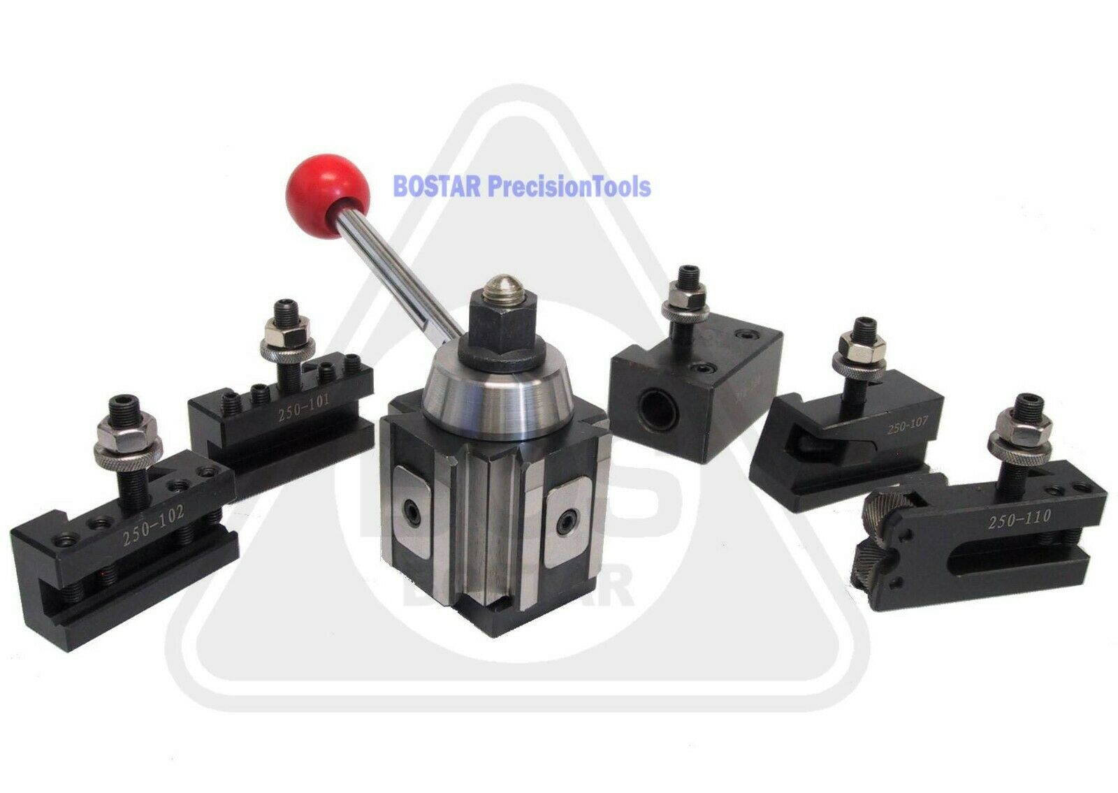 Axa 250-100 Piston Type Tool Post, Tool Holder Set For Lathe 6 - 12" , 6pc