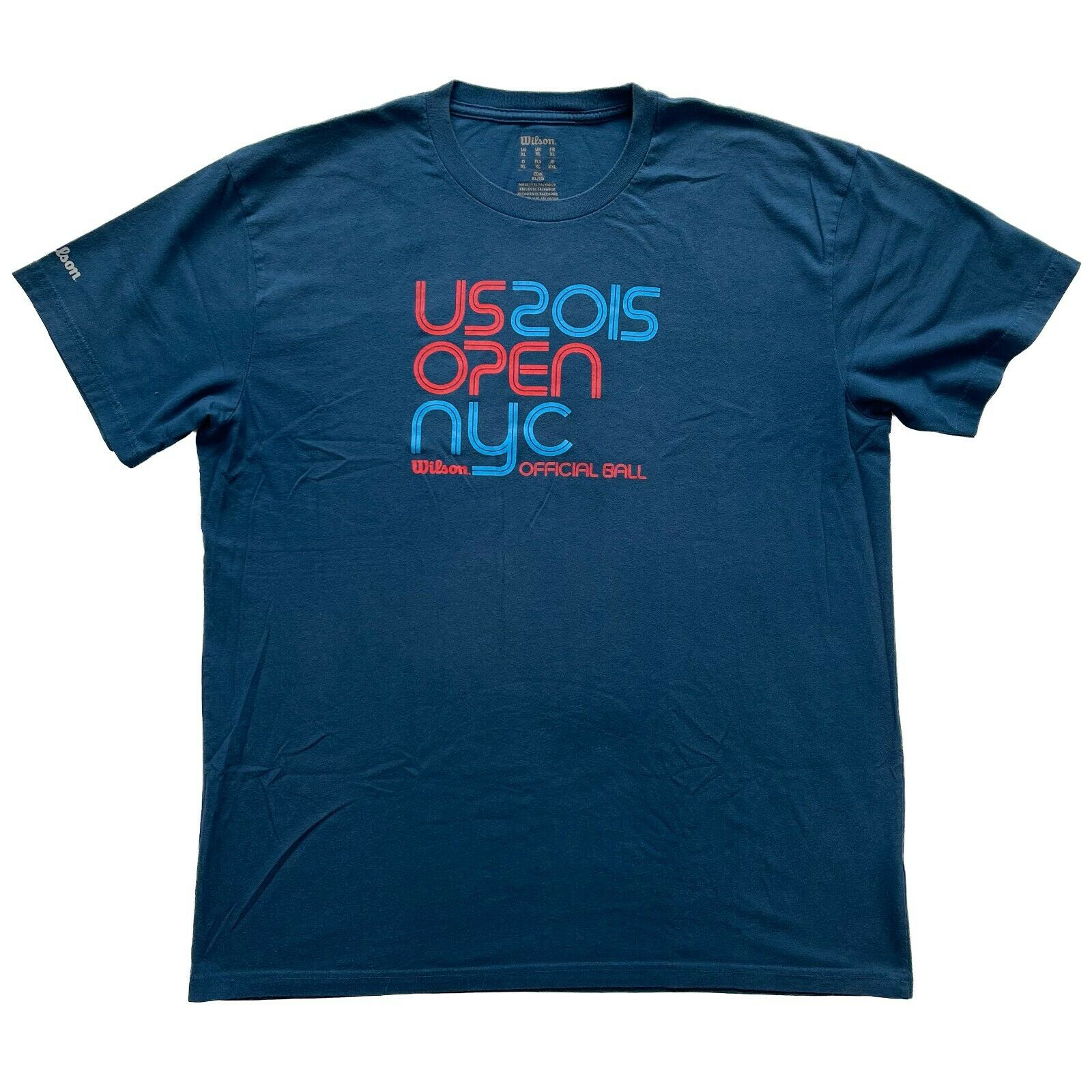 2015 Us Open Nyc Wilson Mens T-shirt Blue Size Xl Short Sleeve