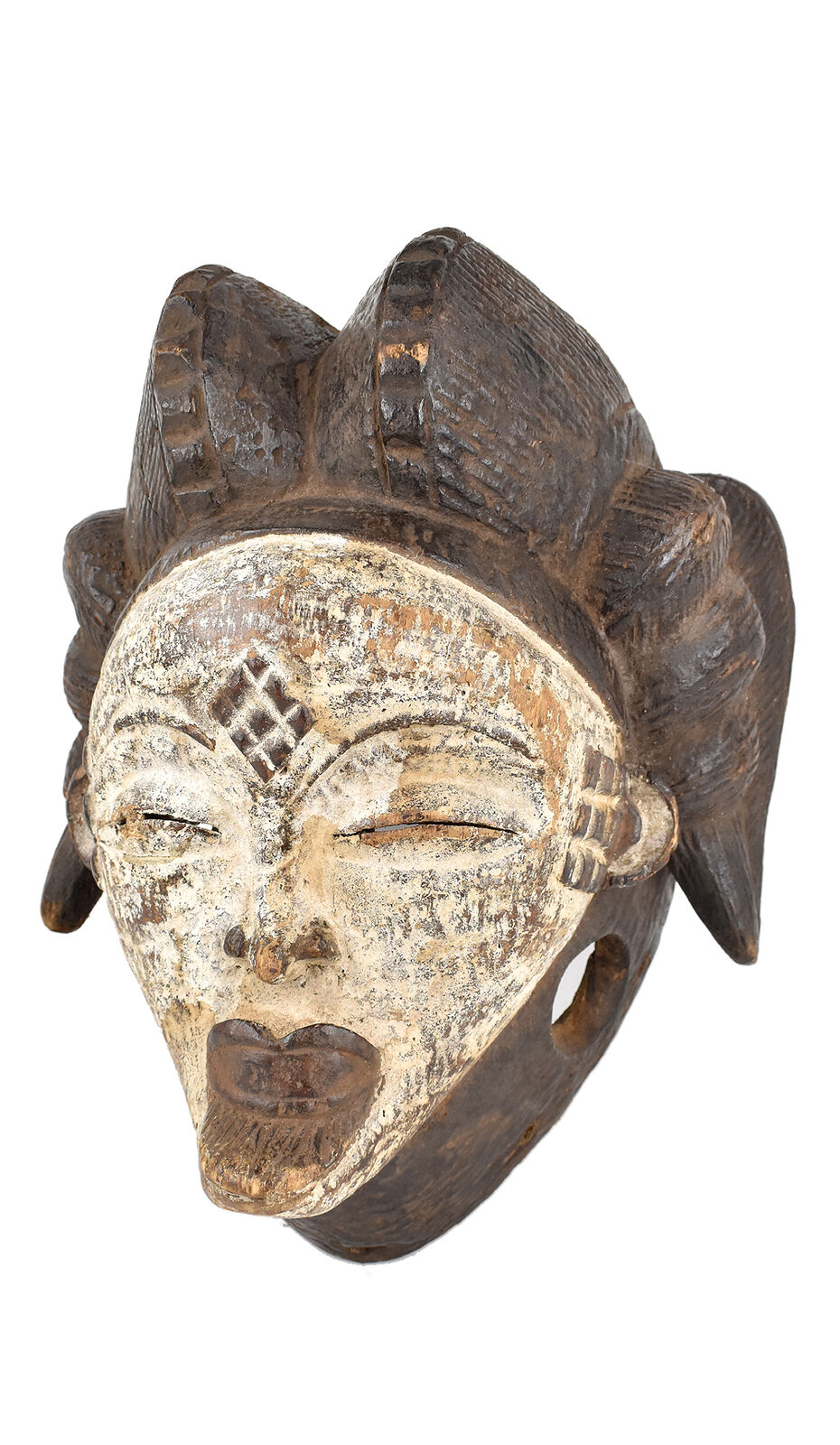 Punu Maiden Spirit Mask Mukudji White Large Gabon African Art