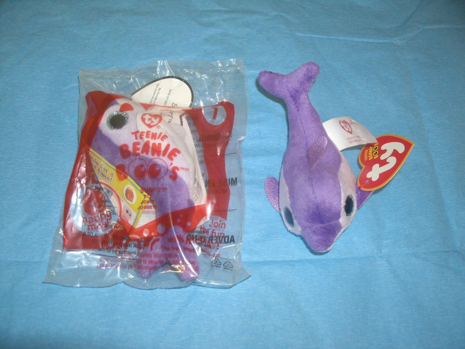 Ty Mcdonald's Teenie Beanie Boo - Surf (purple) Dolfin (2014) -new In Package #1
