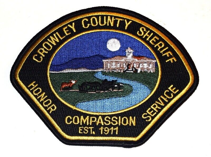 Crowley County Colorado Co Sheriff Police Patch Moon River Courthouse Mountains