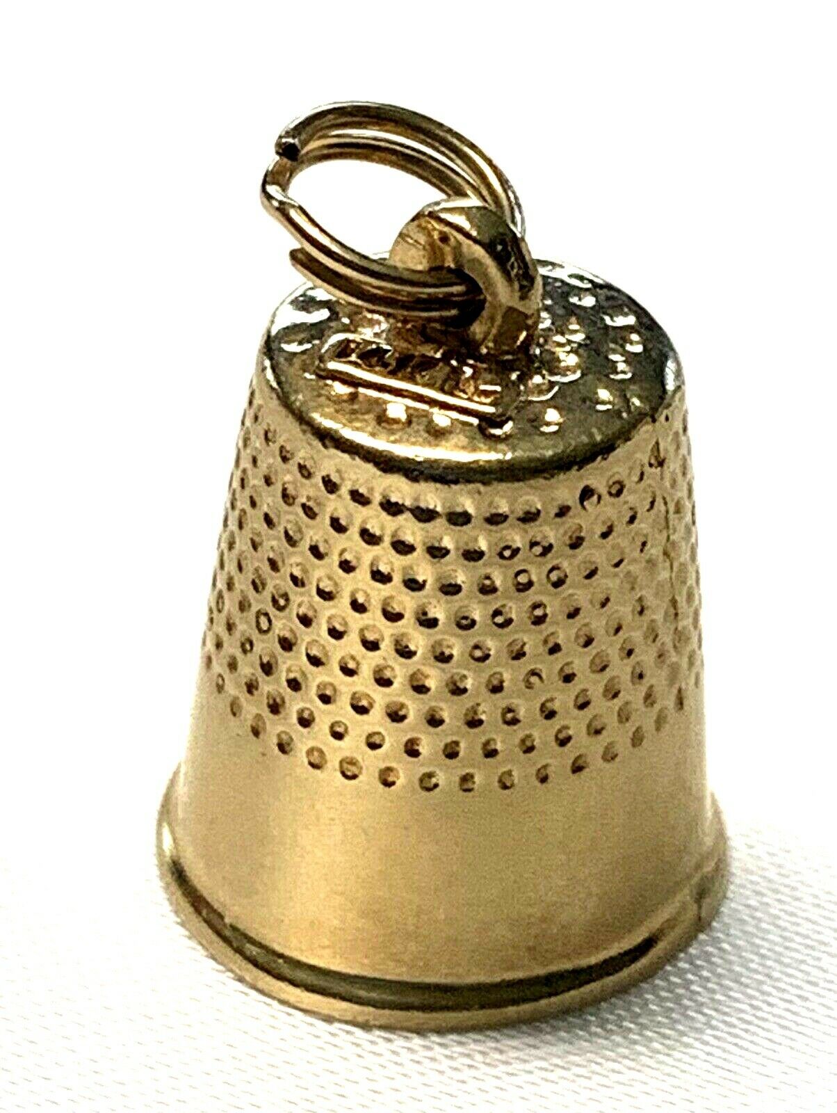 Heavy  Vintage 14k Yellow Gold Thimble Charm - About 5/8" X 1/2" - 4.7 Grams